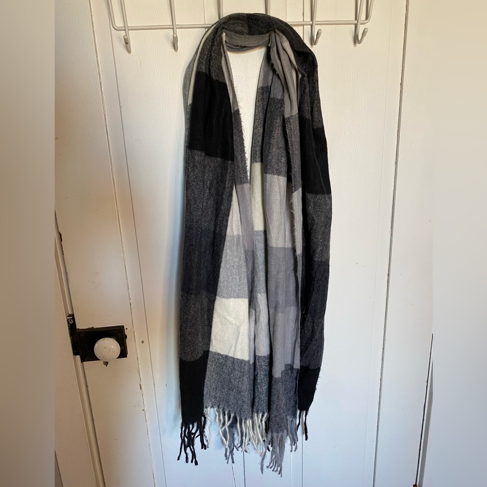 Blue plaid scarf
